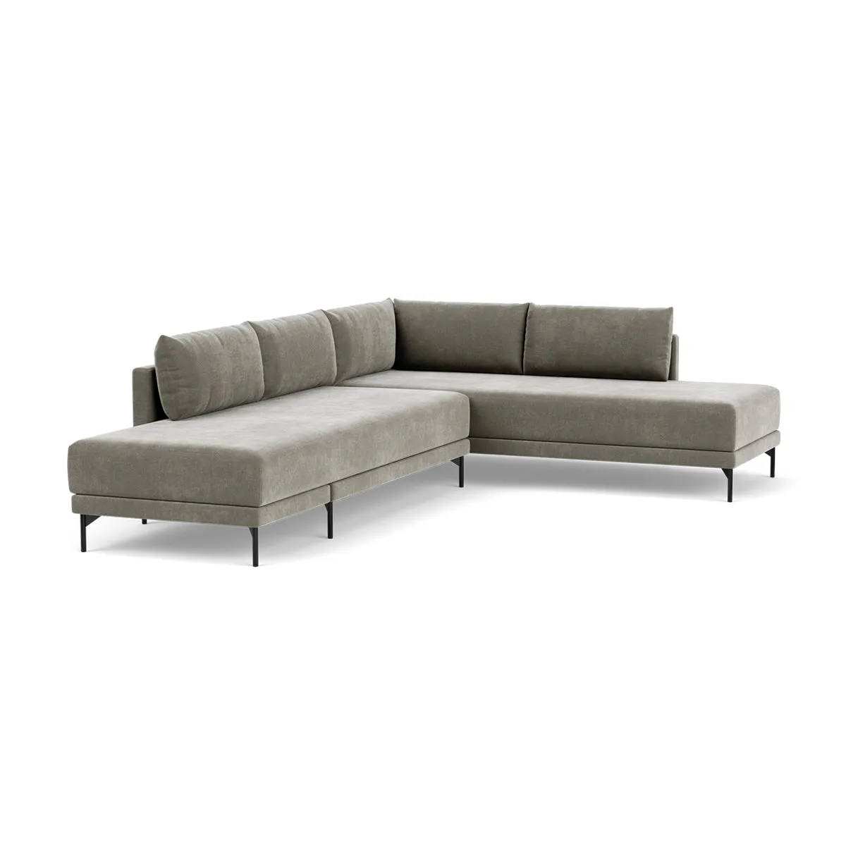 Vivica Fabric Right Sofa Bed (Grey Green)