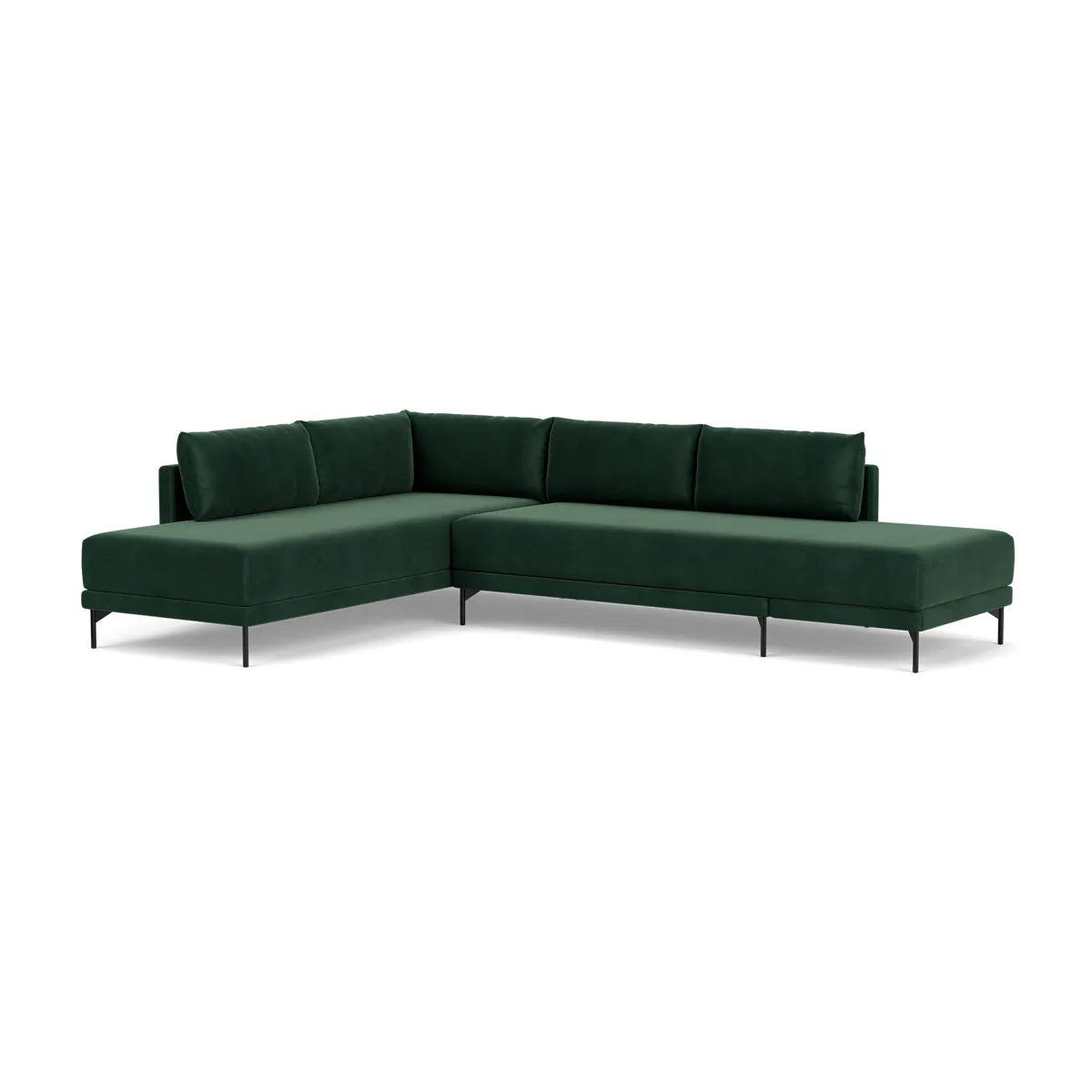 Vivica Velvet Left Sofa Bed (Lux Dark Green)