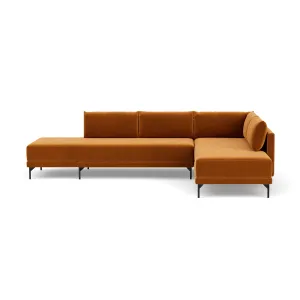 Vivica Velvet Right Sofa Bed (Matt Amber)